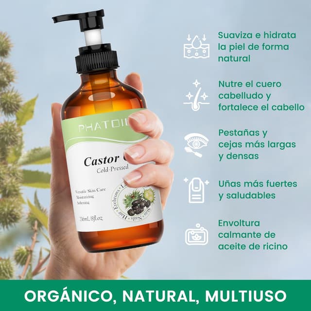Detalle 2 de PHATOIL Aceite de Ricino Bio 236ML