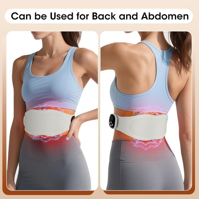 Detalle 2 de Cintura Riscaldante Senza Fili EMS per addominali con calore e massaggio (3 livelli, 8 modalità) — per crampi mestruali