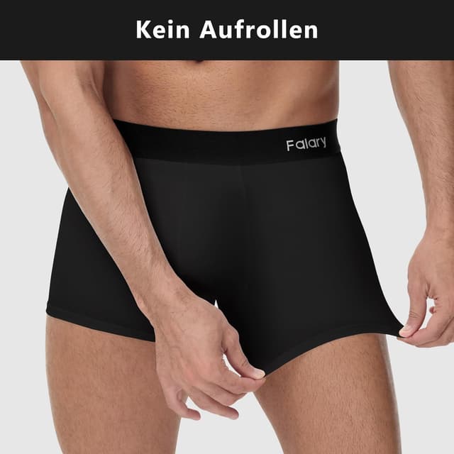 Detalle de FALARY 4er Pack Herren-Boxershorts aus Bio-Baumwolle (Retroshorts) – bequeme Passform ohne störendes Etikett