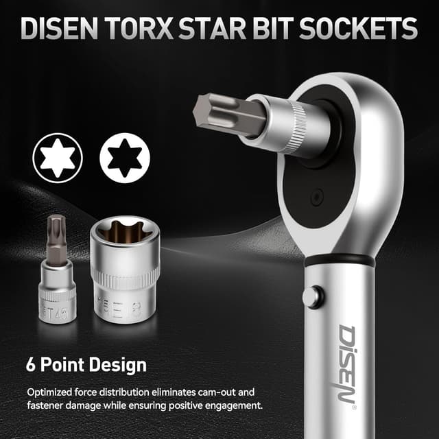 Detalle 1 de 34-Piece Torx Star Bit Socket Set 3/8-inch