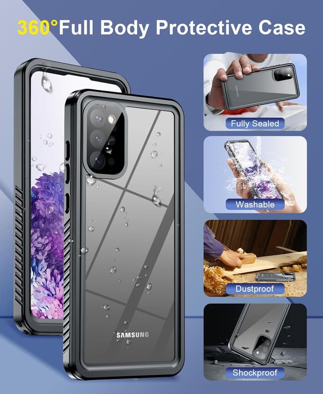 Detalle de Beeasy Galaxy S20+ waterproof case with built-in screen protector (IP68)