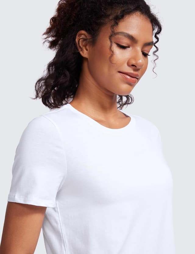 Detalle de CRZ YOGA Camicia donna in cotone Pima a maniche corte Classic Fit