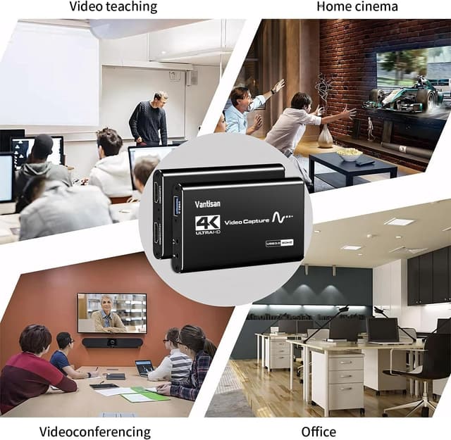 Detalle de VANTISAN 4K HDMI Video Capture Card with Audio + Mic (USB 3.0, up to 1080p 60fps)