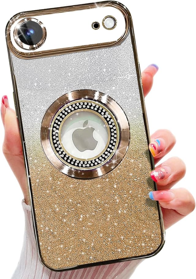 Detalle de Misscase MagSafe Glitter Case for iPhone 17 Air (6.5") — Gold, Slim Shockproof Cover with Camera Lens Protector