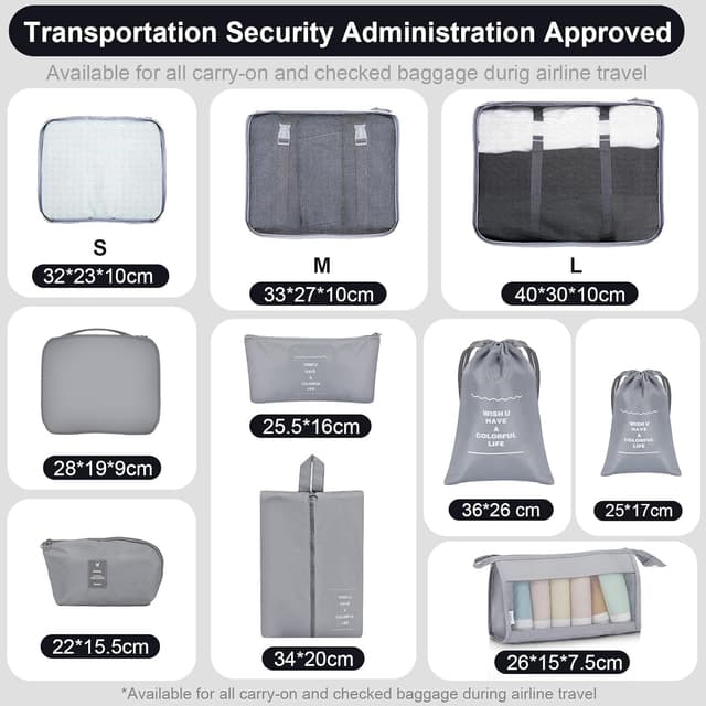 Detalle 2 de AiQInu Rangement Valise Lot de 10 Organiseurs