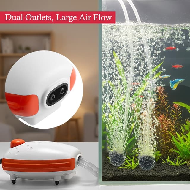 Thumbnail 6 de PYPABL 3W Aquarium Air Pump (300L/H) – silent adjustable bubbler for fish and turtle tanks
