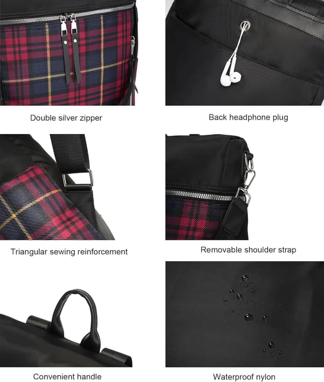 Detalle de zhongningyifeng Women Backpack Purse (Waterproof Nylon) – Lightweight fashion rucksack for daily travel