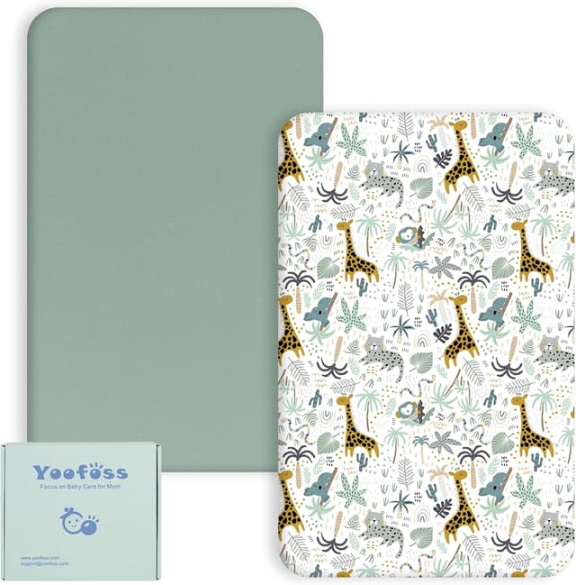 Imagen de Yoofoss Travel Cot Sheets 95x65cm en OfertitasTOP