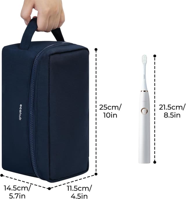 Detalle 2 de ECOHUB beauty case da viaggio con separazione asciutto-bagnato e apertura a 180°