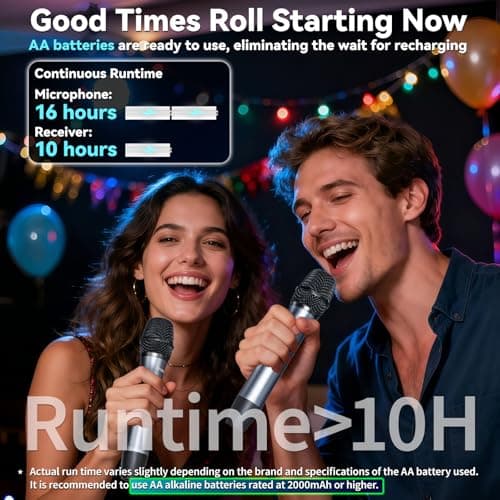 Detalle 2 de AFUOO Wireless Microphone Set 200ft 🎤