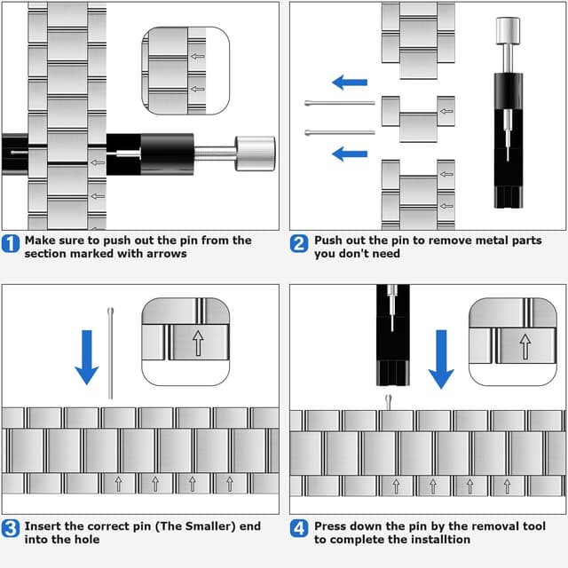 Thumbnail 6 de Anlinser No Gap Bands 20mm Stainless Steel Metal Strap for Samsung Galaxy Watch (Silver)