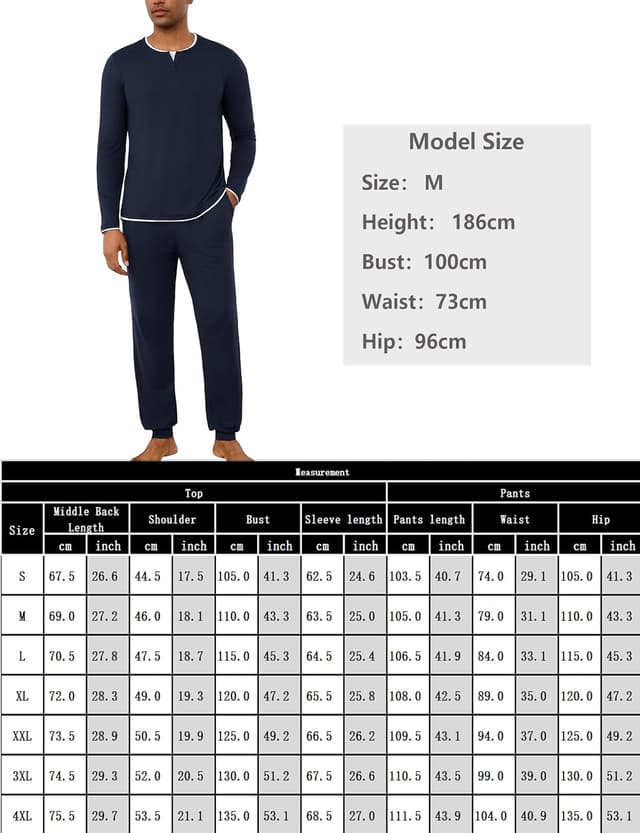 Thumbnail 5 de Jahetuul pijama hombre Invierno algodón manga larga