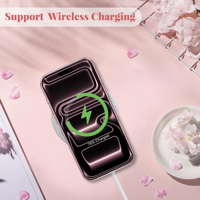 Detalle de ZTOFERA iPhone 17 Pro Max Case (Pink Ribbon Bow Tie Aesthetic) — Slim Hard IMD Shockproof Protective Bumper