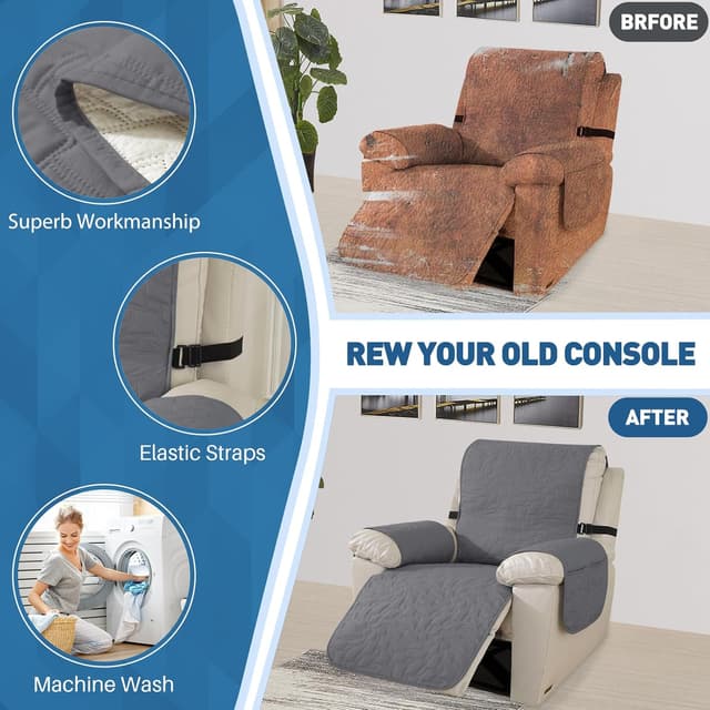 Thumbnail 6 de Ystyle Funda Reclinable 1 Plaza Gris Claro