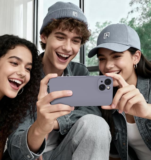 Thumbnail 6 de Qasyfanc Silicone Case for iPhone 15 (Grey) with 2 Tempered Glass Screen Protectors — Ultra-slim liquid TPU full-body cover