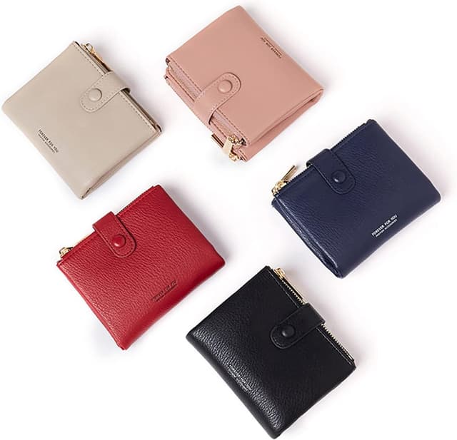 Detalle 2 de LZSXDWXY Damen-Geldbörse aus PU-Leder, kleine Kartenbörse mit Reißverschluss