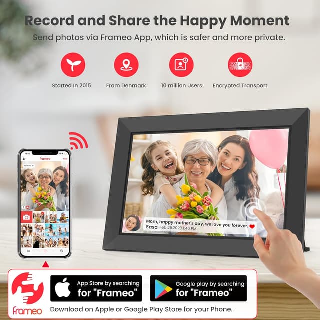 Thumbnail 2 de BIGASUO Frameo 10.1-inch digital photo frame