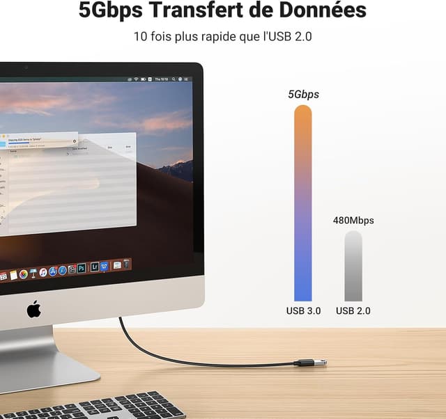 Detalle 2 de UGREEN Câble Rallonge USB 3.0 1M 🔌