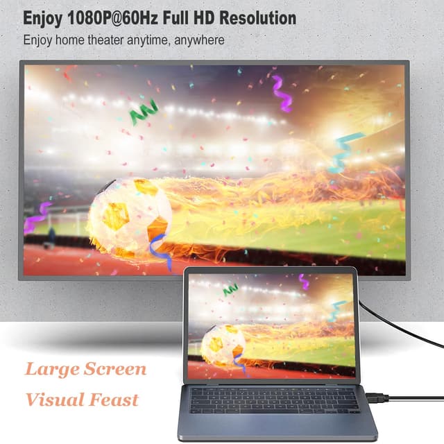 Detalle de Omivine HDMI (Ein) auf VGA (Aus) Kabel 1080P – Konverter für Raspberry Pi, Roku & PCs