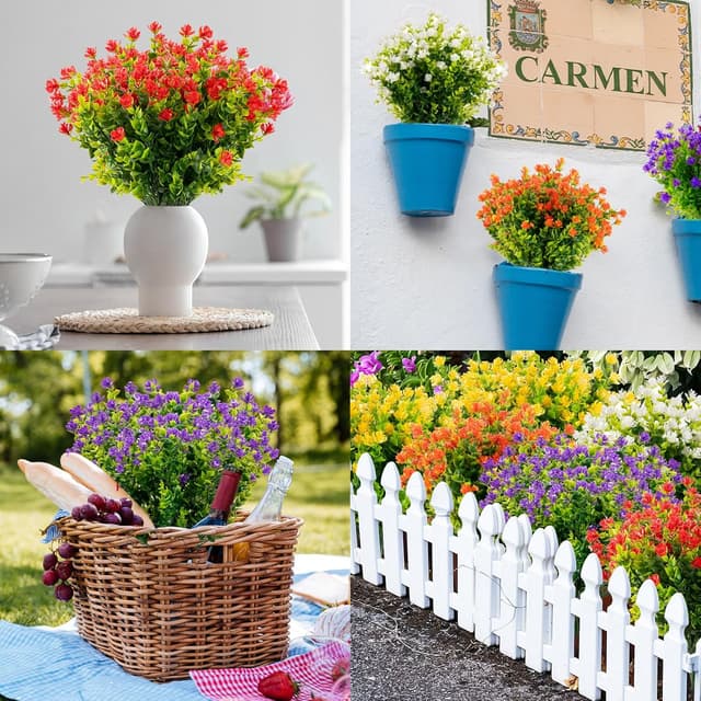 Thumbnail 5 de AIOR 10 Bouquets Fleurs Artificielles Multicolore