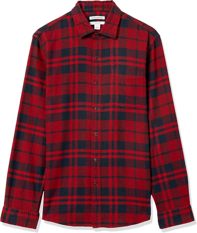 Detalle 2 de Mens Slim-Fit Flannel Plaid Shirt