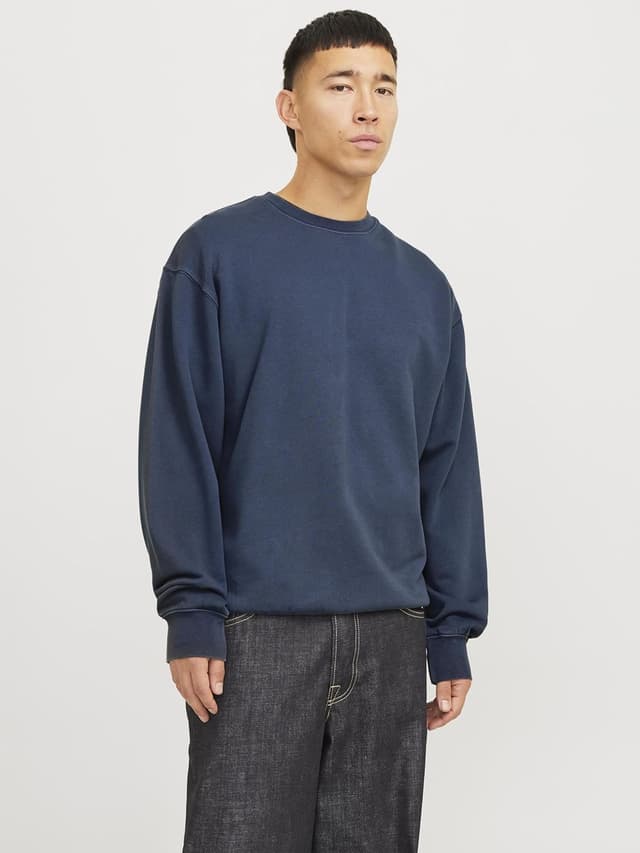 Detalle 2 de JACK & JONES Jjebasic felpa basic da uomo con scollo a giro