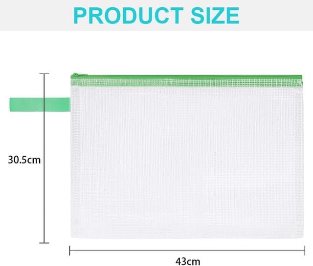 Detalle de OFFCUP lot de pochettes A3 en PVC avec fermeture éclair (10 pièces) pour documents et dossiers