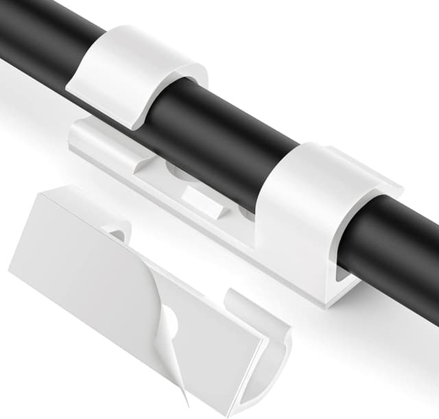 Detalle de AGPTEK 30PCS Clips Câbles adhésifs 0,7 cm