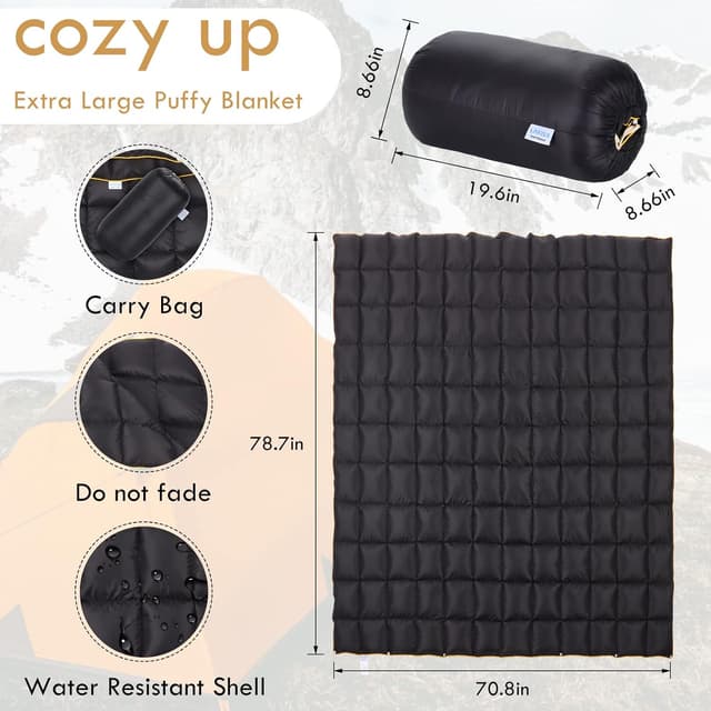 Thumbnail 1 de Lvkiss Waterproof Down Camping Blanket 72.8"×78.7" ⛺