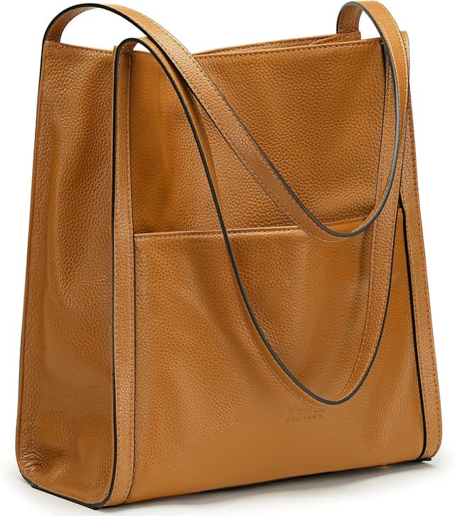 Detalle de Kattee Borsa a tracolla da donna in pelle martellata marrone classico