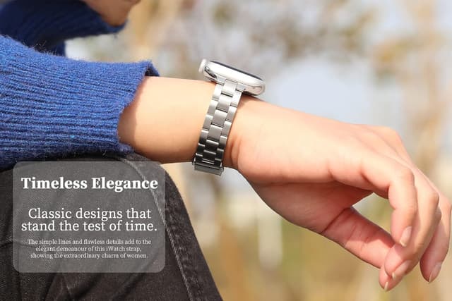 Thumbnail 5 de Vamyzji slim stainless steel strap for Apple Watch (44/45/46/49/42mm) – thin metal bracelet for SE/Series 1-11 & Ultra