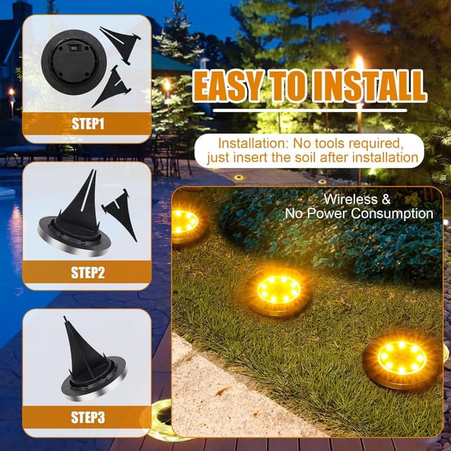 Thumbnail 6 de Solar Lights Outdoor Garden 6 Pack