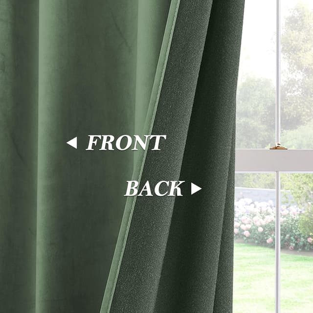 Detalle de PONY DANCE Velvet Curtains W46xL84 Matcha Green