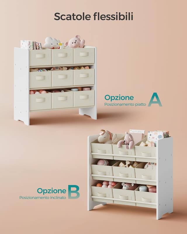Detalle de SONGMICS scaffale bambini con 9 contenitori
