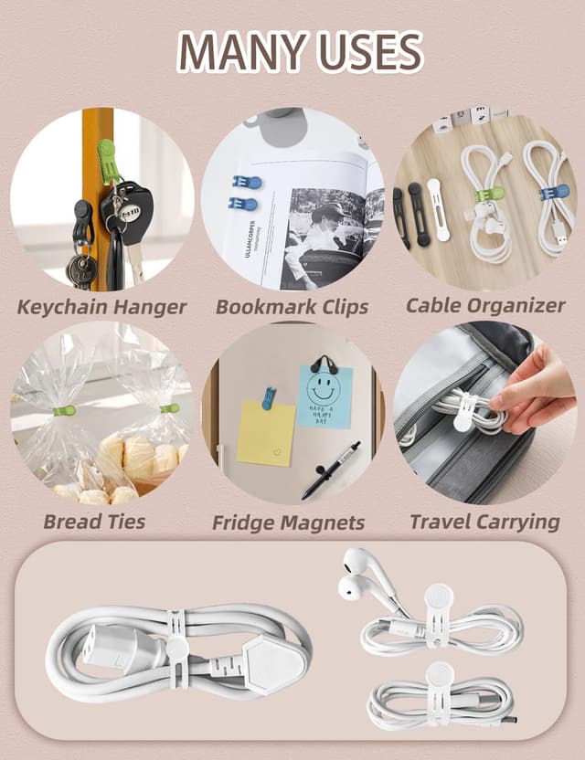 Thumbnail 6 de Kcmell Magnetic Cable Ties 8 Pack