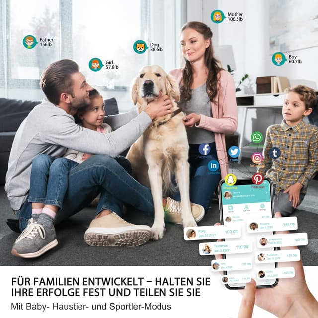 Thumbnail 6 de ABLEGRID Körperfettwaage Elektronisch mit Muskelmasse 180 kg