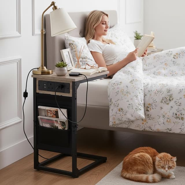 Thumbnail 3 de AMHANCIBLE C-Shaped Side Table with Charging Station