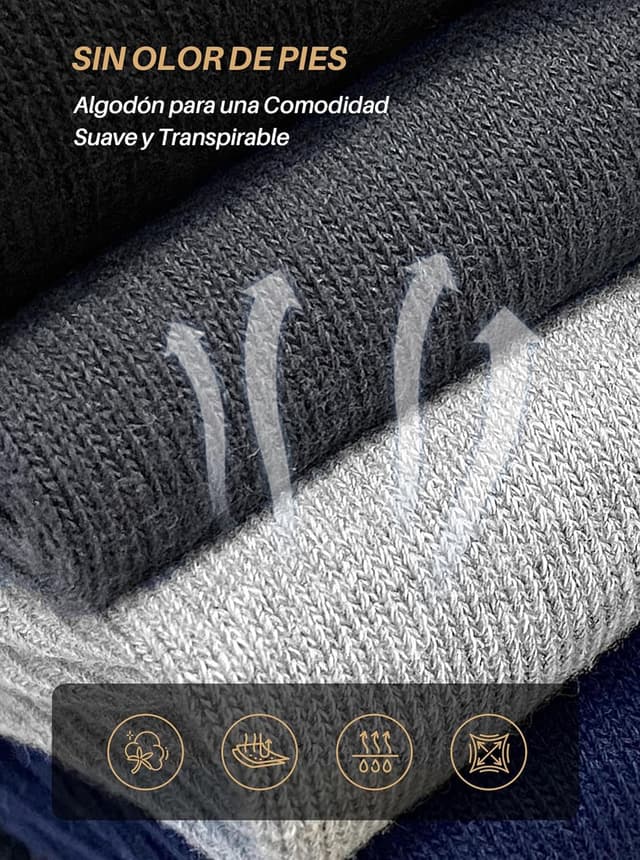 Detalle 2 de ZFSOCK Calcetines Hombre Algodón Vestir 5 Pares