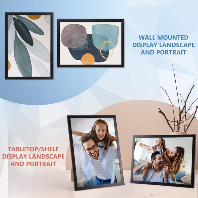 Detalle 2 de Hoikwo Multi A4 Photo Frames Set of 18 (Black) – Wall or Tabletop Display