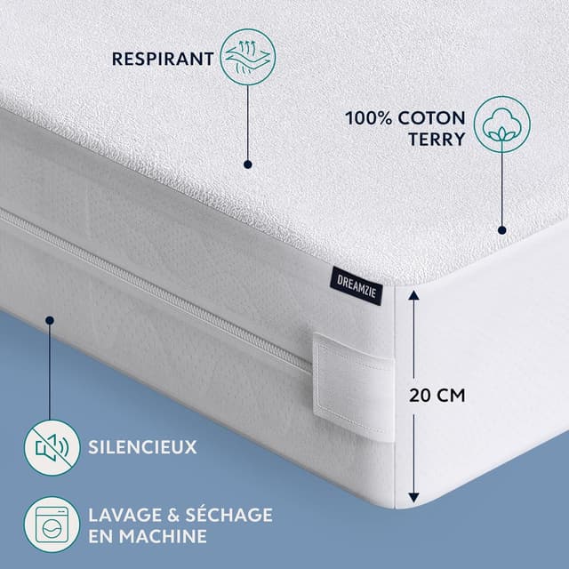 Thumbnail 3 de Dreamzie Housse Matelas 90x200x20 cm