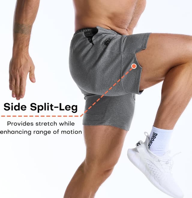 Detalle de BROKIG Mens Zero Armor Gym Shorts with Zip Pockets – seamless internal pocket comfort for training