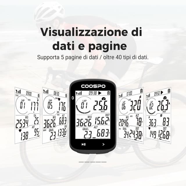 Detalle 2 de COOSPO CS300 ciclocomputer GPS 2,6" per bici