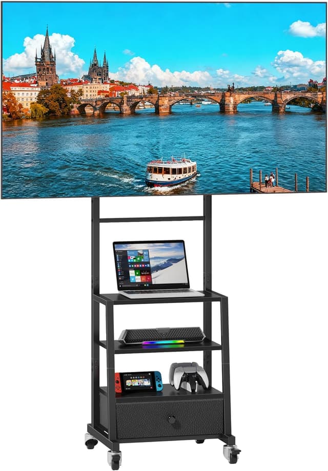 Detalle de OYRREU TV Ständer 32 bis 55 Zoll mit Rollen