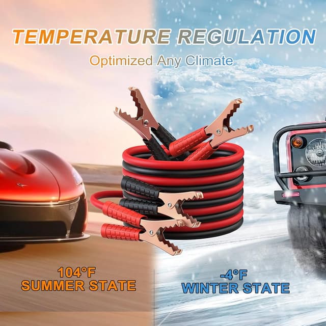 Thumbnail 4 de NOONE Jumper Cables 10 ft, 10-Gauge for Cars