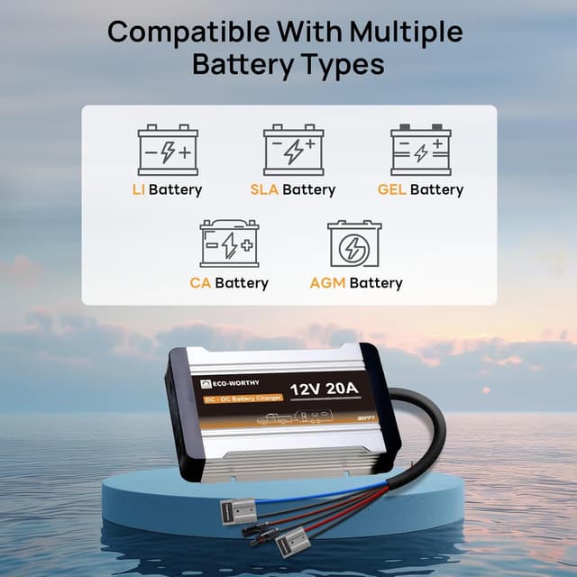Thumbnail 4 de ECO-WORTHY Ladebooster 12V 20A DC-DC Ladegerät