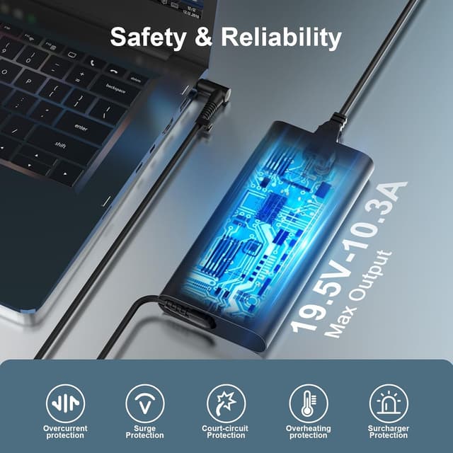 Detalle 2 de shefor 230W Netzteil Ladegerät – kompatibel mit HP Omen 15/16 und ZBook Fury 16 G9 (19,5V, 11,8A, 4,5×3,0 mm)