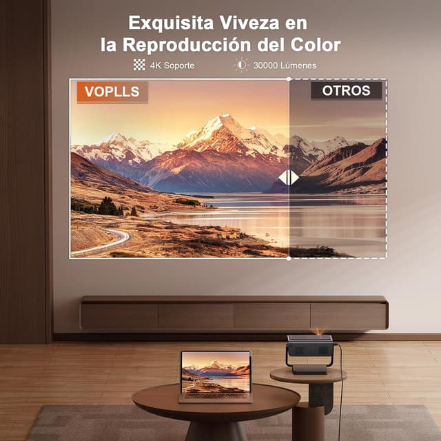 Detalle 2 de VOPLLS Proyector 30000 lúmenes 4K nativo 1080P