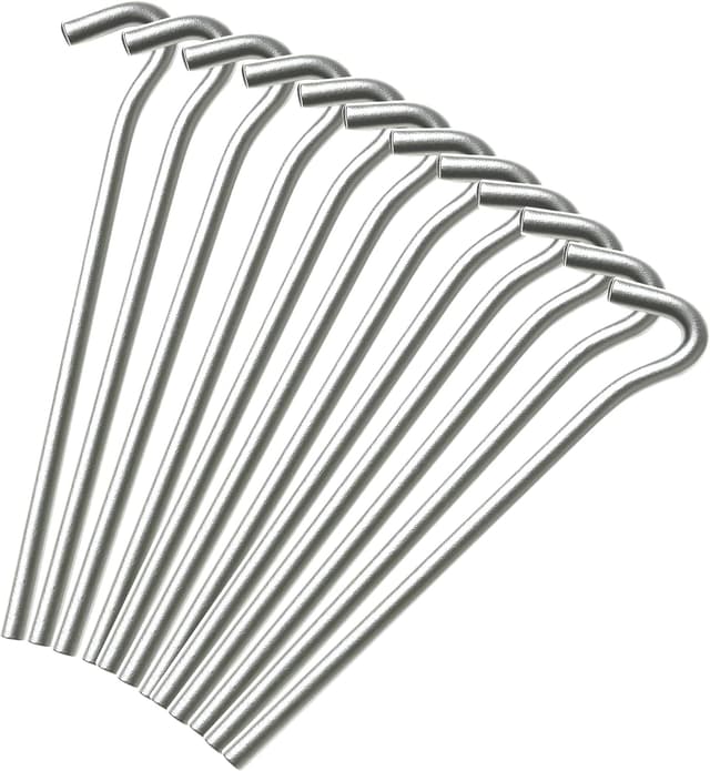 Detalle de KEPLIN Steel Alloy Tent Pegs (50 Pack) – 9 inch galvanised ground pegs for camping, gazebos and netting