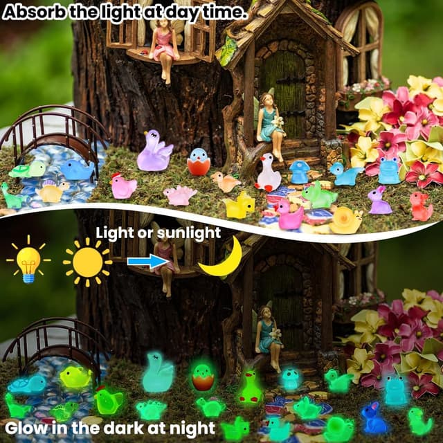 Thumbnail 1 de XIMISHOP 130PCS Mini Luminous Resin Animals 🐣
