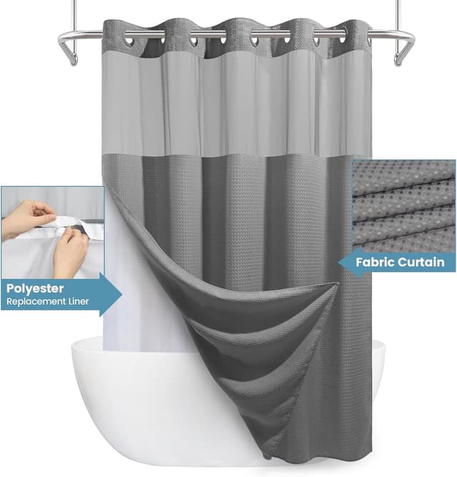 Detalle de Shower Curtain Liner Set 71W x 74H